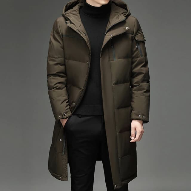 Parka d'hiver à grand col pour homme et femme, doudoune mi-longue, épaisse, chaude, duvet de canard blanc, vêtements d'extérieur, 2024
