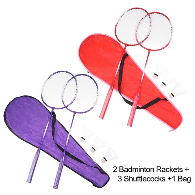 Ensemble de raquettes de badminton professionnelles, volants et sac de transport, double raquette, sports de vitesse d'intérieur et d'extérieur