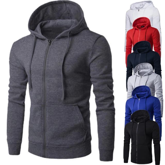 Veste à capuche à manches longues PVD pour hommes, fermeture à glissière, sweat-shirt Slim Fit, vêtements pour hommes, automne