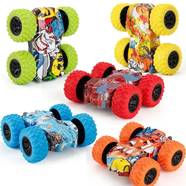 Voiture jouet pour enfants amusant voiture double face sécurité inertielle anti-collision anti-chute modèle anti-chute pour enfants véhicule tout-terrain coulissant