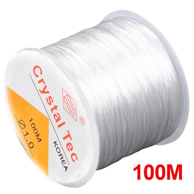 Fil de perles en cristal élastique solide de 100m, cordon pour la fabrication de bijoux, collier, Bracelet, bricolage, ficelle de perles, épaisseur extensible 0.5-1mm