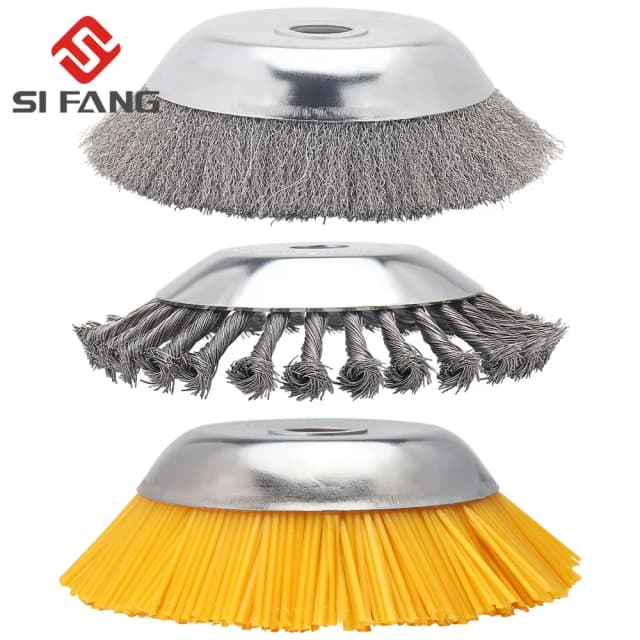 Machine de désherbage pour aménagement paysager, 6/8 pouces, brosse rotative pour mauvaises herbes, Joint, nœud torsadé, roue en fil d'acier, disque de brosse, outil de jardin électrique