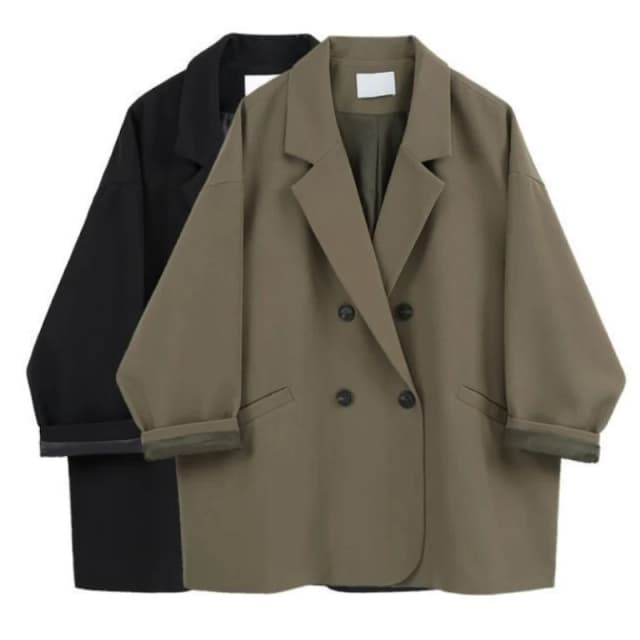 Blazer surdimensionné pour femmes, costume coréen Chic noir, manteau décontracté, Streetwear, vestes amples, couleur unie, vêtements pour étudiantes, nouvelle collection