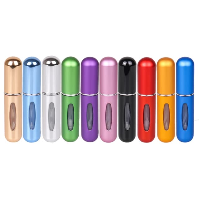 Bouteille de parfum à chargement inférieur de 5ml, 10 pièces, sous-bouteilles de parfum en Spray, remplissage de liquide de fond Portable, tête de presse hydratante pour voyage