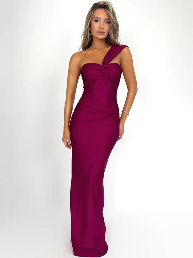 Mozision bretelles dos nu Sexy robe Maxi pour les femmes mode une épaule sans manches moulante Club fête longue robe élégante