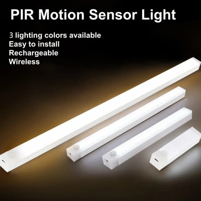 Lampe à détecteur de mouvement veilleuse LED sans fil USB Type C lampe Rechargeable pour armoires de cuisine chambre armoire escalier éclairage