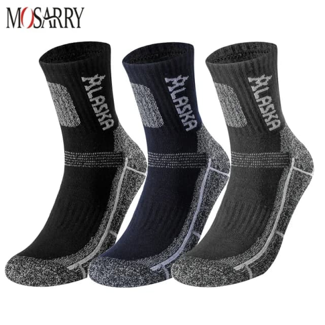 3 paires/ensemble hiver professionnel hommes chaussettes de sport en plein air garder au chaud cyclisme course randonnée ski thermique printemps hommes équipage chaussettes