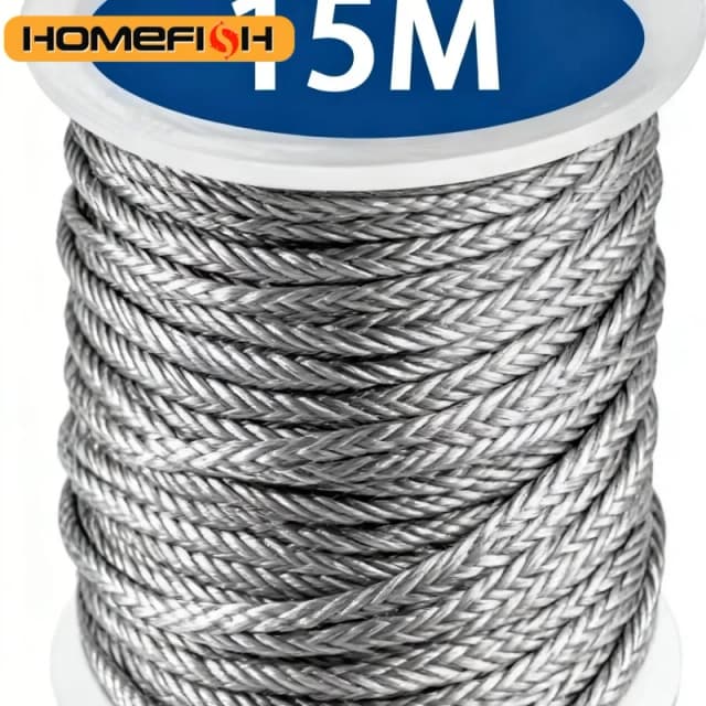 Kits de câbles en acier inoxydable de 15m, câble métallique robuste pour jardin, balustrade de balcon, clôture de ferme, rouleau de tente 304 enduit de PVC