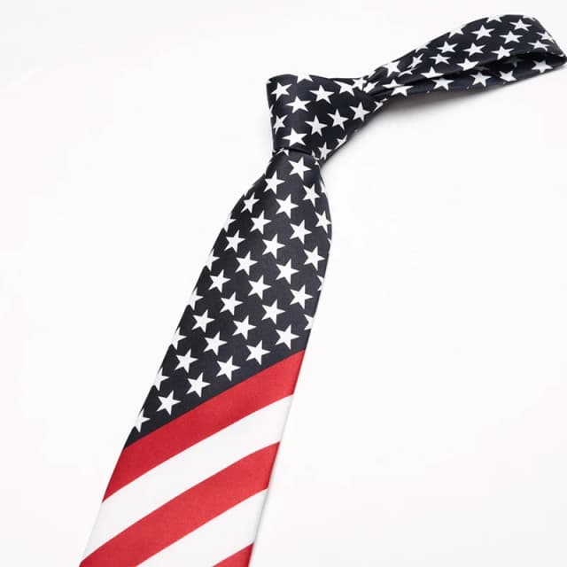 Cravate mode classique américain/états-unis cravate drapeau imprimé décontracté femmes cravates hommes fête de mariage cravate affaires fête cravates