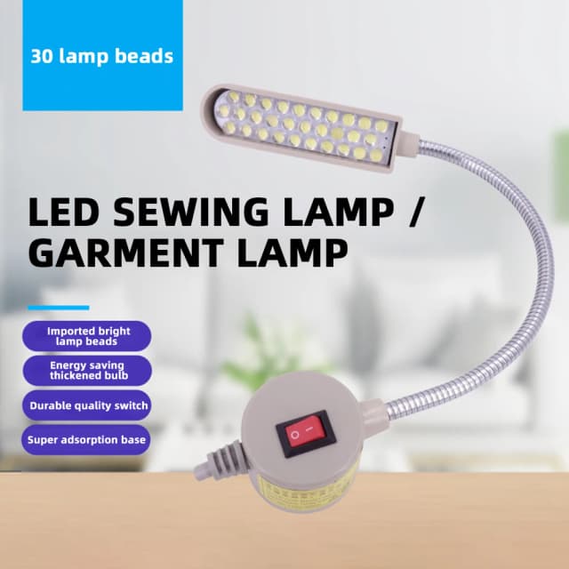 Plafonnier LED avec 30 perles lumineuses, éclairage pour Machine à coudre, tour de bureau, perceuse, lampe de travail multifonctionnelle et Flexible