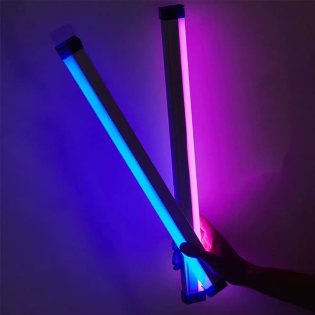 Tube Lumineux Coloré RVB, Veilleuse USB, Bâton Lumineux Violet et Bleu, Lampe de Chambre, Photo, 17cm, 32cm