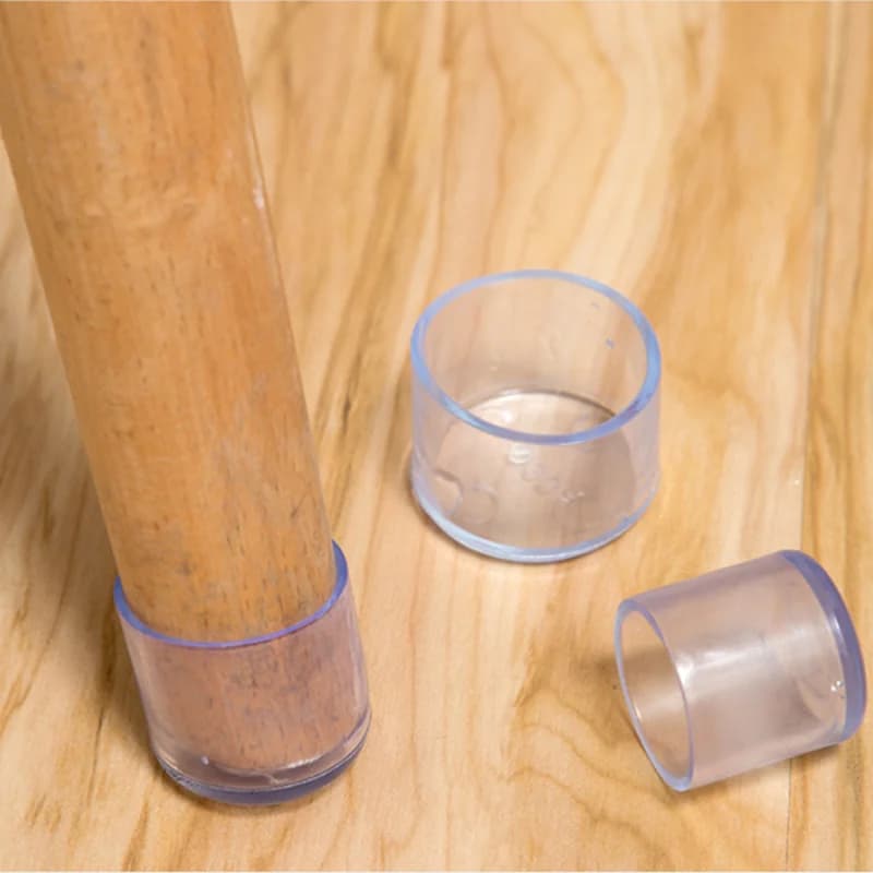 Couvre-pieds de chaise en Silicone Transparent, 4 pièces, carrés ou ronds, antidérapants, capuchons de pieds de meubles, nivellement des pieds, bouchon de trou, couvercle anti-poussière
