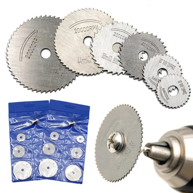 Lame de coupe du métal pour le travail du bois, perceuse électrique, lame de scie circulaire, meuleuse électrique en acier rapide, petite lame de scie, ensemble d'outils 7 pièces