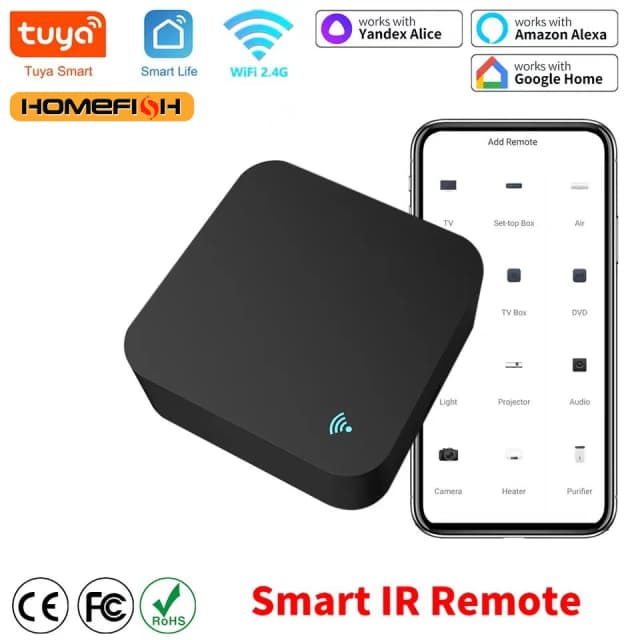 Zigbee-Télécommande WiFi Infrarouge Universelle, Tuya Smart Home, TV, DVD, Google Home