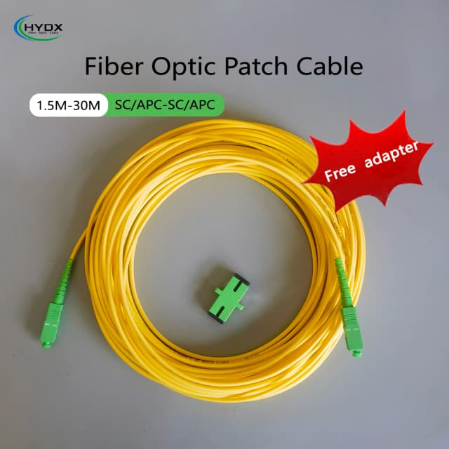 Câble de raccordement à Fiber optique 1.5M/2M/3M/5M/10M/15M/20M/30M SC/APC-SC/APC, fil d'extension monomode, câble FTTH, adaptateur gratuit