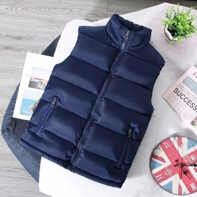 Veste gilet blanche pour hommes, coupe cintrée, col montant, sans manches, bouffante, décontractée, manteau chaud, tendances printemps automne 2023