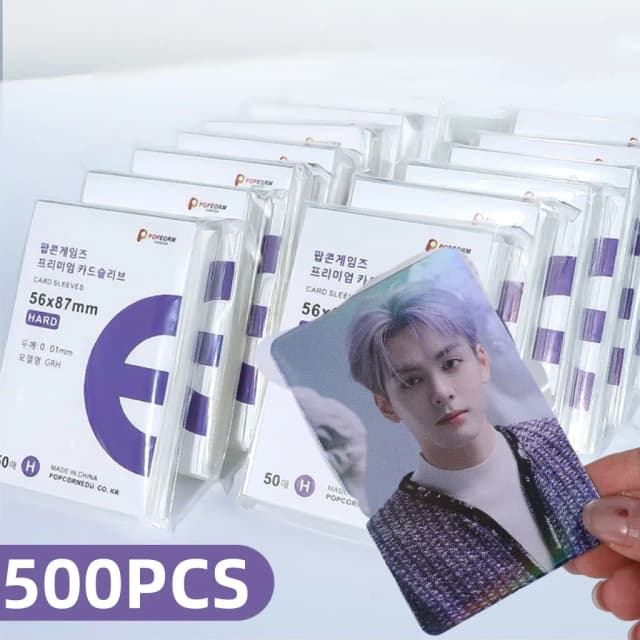 1-500 pièces Premium HD Transparent Kpop idole carte manchon de protection Album Photo étanche protecteur jeu porte-carte 56x87mm