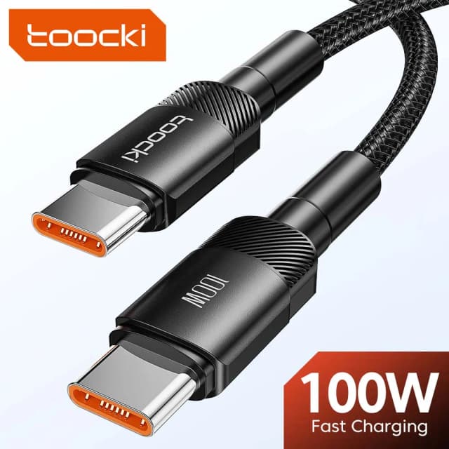 Toocki 100W Type C vers USB C câble PD 3.0 Charge rapide 4.0 Charge rapide Type C à Type C pour iPhone 15 Macbook Samsung Xiaomi