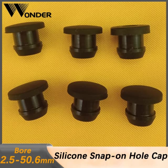 Bouchons de trou en caoutchouc de Silicone noir, bouchon d'étanchéité de 2.5mm à 50.6mm, joint de couvercle de bouchon de Type T à clipser, embout d'obturation