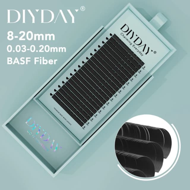 DIYDAY-Faux-cils naturels en vison, 16 rangées, individuels, B C CC D esse Curl, fournitures d'extension de cils pour le maquillage