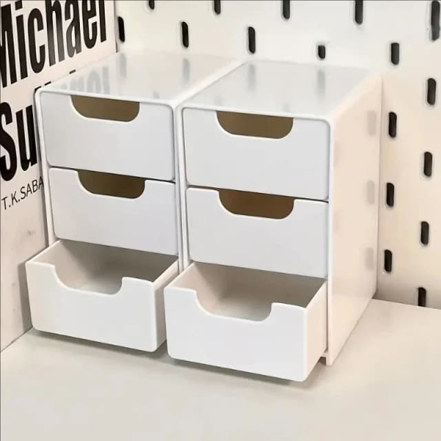 Organisateur de bureau à 3 niveaux avec tiroirs, boîte de rangement en plastique pour papeterie/école/fournitures de bureau 1 pièce