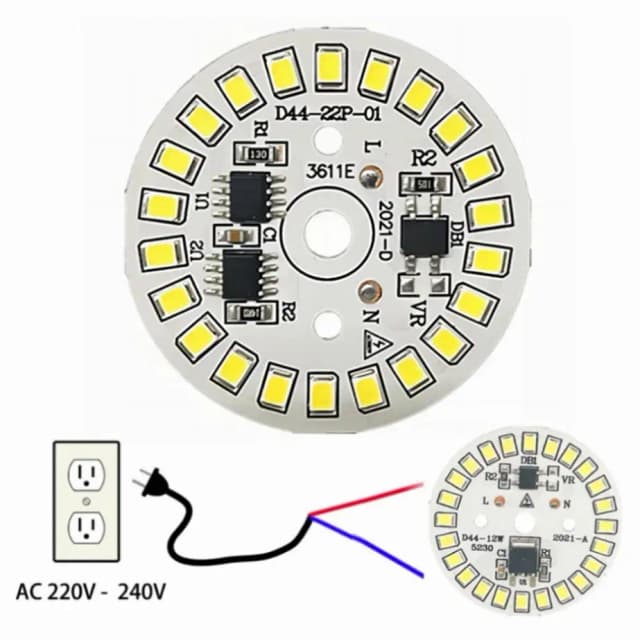 Puce LED pour ampoule 3W 5W 7W 9W 12W 15W SMD 2835 puces d'ampoule rondes LED perles lumineuses AC 220V-240V puce d'ampoule de projecteur d'éclairage