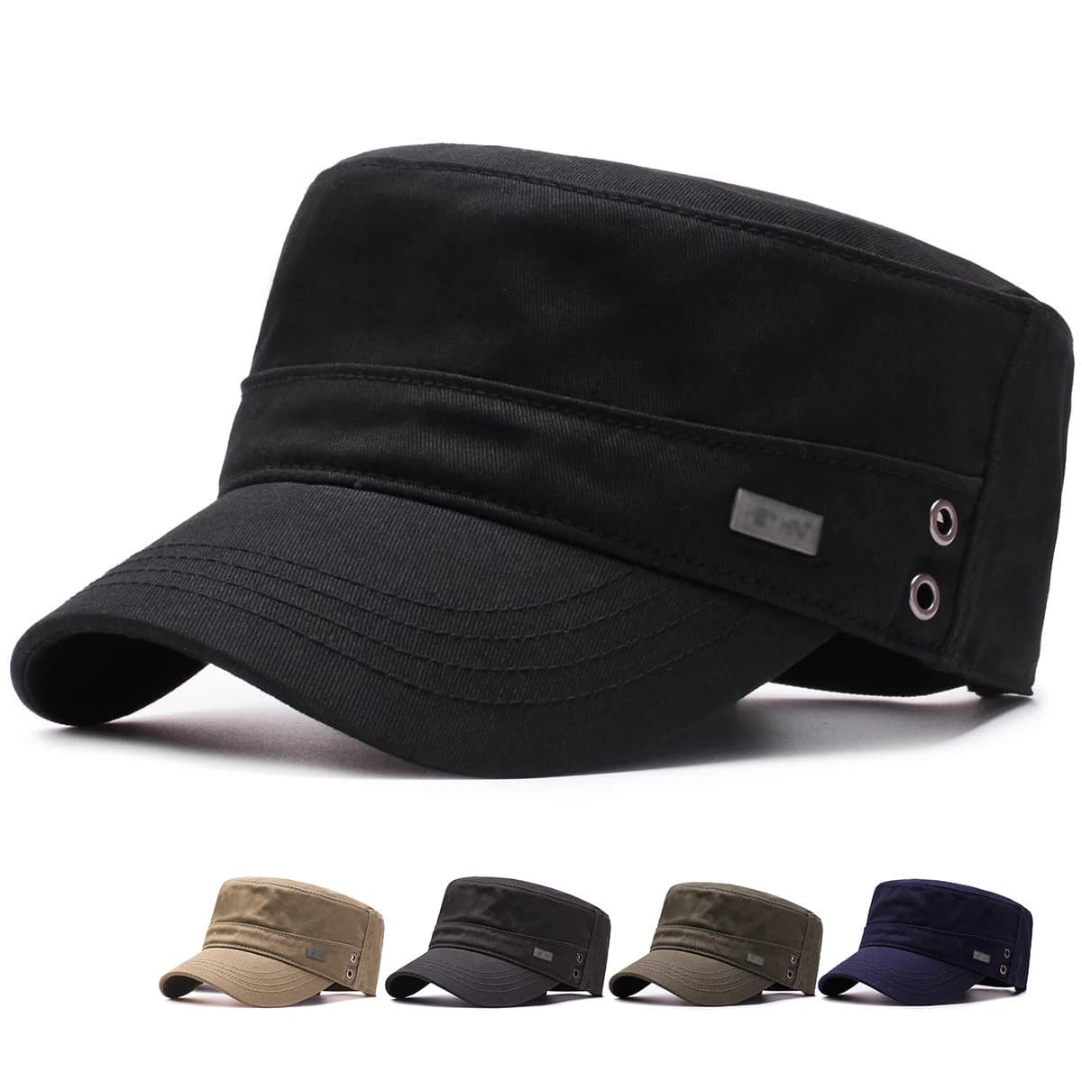 Casquette de baseball à visière en coton simple pour hommes, quatre saisons, chapeau plat, casquette décontractée, chapeau pare-soleil CommPiedmont, mode