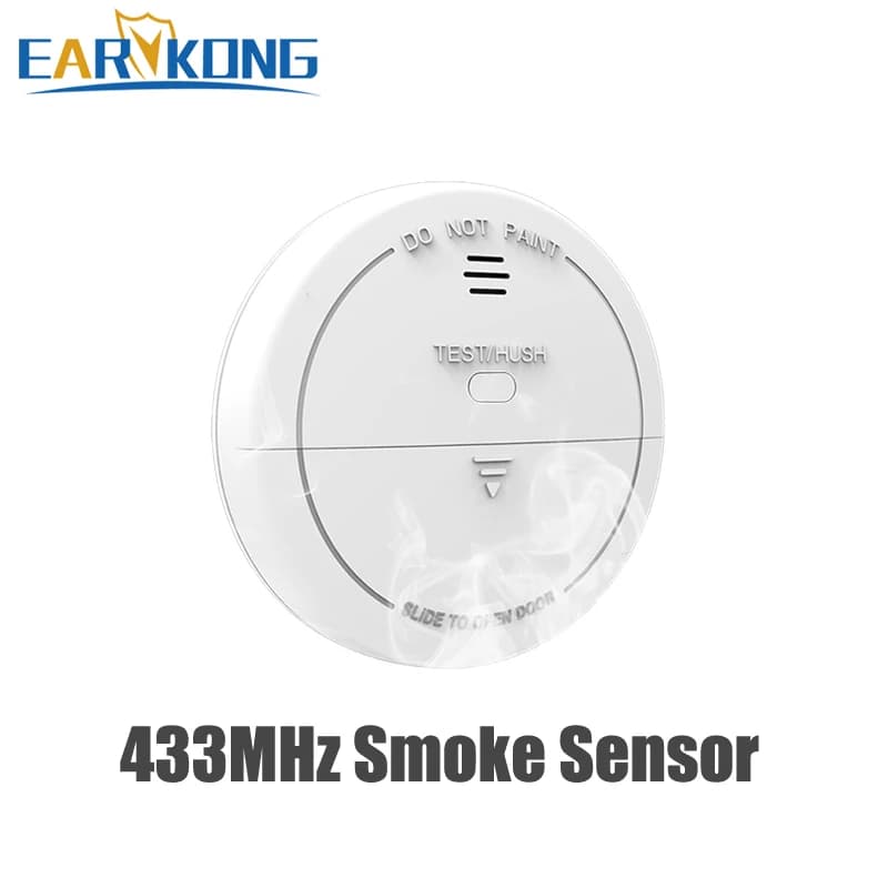 Protection incendie 433MHz détecteur de fumée sans fil couleur blanche capteur de fumée alarme très sensible feu pour système d'alarme domestique